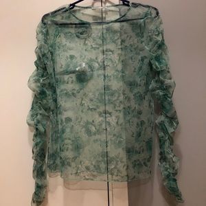 Mint green floral top